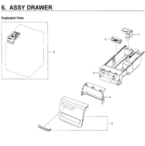 Drawer Asy Diagram and Parts List for WF219ANW XAA-0001 Samsung Washer