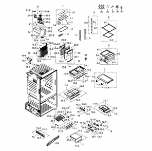 Refrigerator Diagram and Parts List for RF263TEAEBC AA-0003 Samsung Refrigerator
