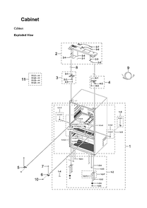 Cabinet Parts Diagram and Parts List for RF29BB89008M AA-00 Samsung Refrigerator