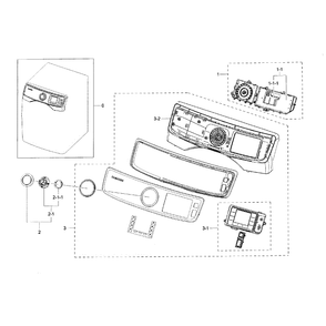 Control Panel Diagram and Parts List for DV45H6300GG A3-0000 Samsung Dryer