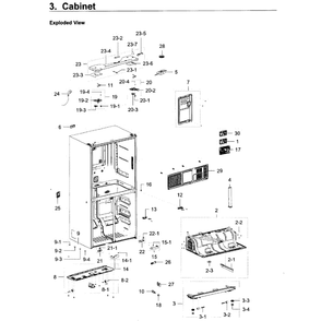 Cabinet Diagram and Parts List for RF22K9581SG AA-02 Samsung Refrigerator