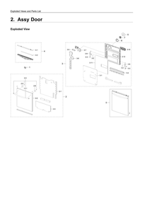Door Assembly Diagram and Parts List for DW80K7050UG AA-01 Samsung Dishwasher