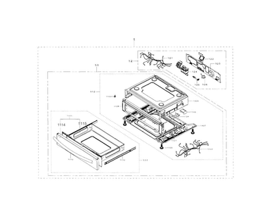 Drawer Assy Diagram and Parts List for NX58H9950WS AA-0000 Samsung Range