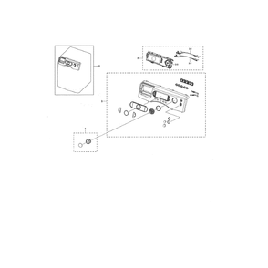 Control Panel Diagram and Parts List for WF338AAW XAA-00 Samsung Washer