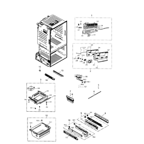 Freezer Diagram and Parts List for RF220NCTABC AA-01 Samsung Refrigerator
