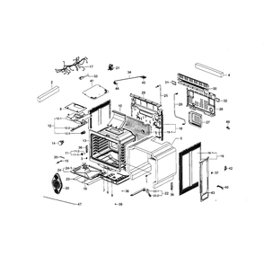 Main Assembly Diagram and Parts List for NX583G0VBBB AA-01 Samsung Range