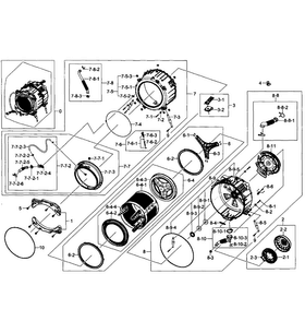 Tub/drum Assy Diagram and Parts List for WF511ABW XAA-0004 Samsung Washer