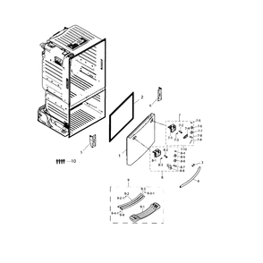 Door-Freezer Diagram and Parts List for RF263TEAEWW AA-0002 Samsung Refrigerator