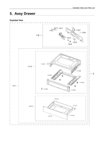 Drawer Assembly Diagram and Parts List for NX58R4311SG AA-00 Samsung Range