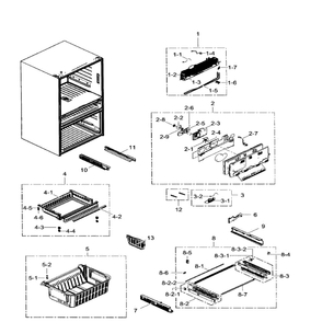 Freezer Diagram and Parts List for RF31FMEDBWW AA-02 Samsung Refrigerator