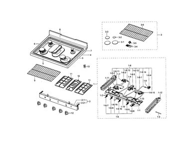 Part Location Diagram of DG94-00656B Samsung Manifold Rubber Bracket Assembly