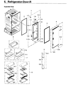 Fridge Door R Diagram and Parts List for RF22KREDBSG AA-0001 Samsung Refrigerator