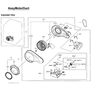 Motor Assy Diagram and Parts List for DV405ETPASU AA-0001 Samsung Dryer