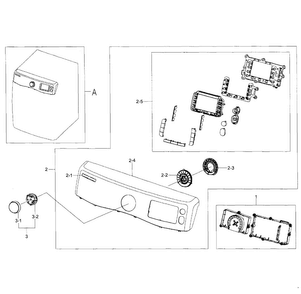 Control Panel Diagram and Parts List for DV455GVGSWR AA-0000 Samsung Dryer