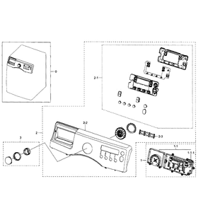 Control Panel Diagram and Parts List for WF350ANW XAA-02 Samsung Washer