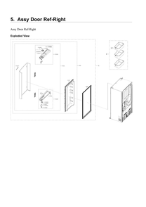 Right Refrigerator Door Parts Diagram and Parts List for RF24R7201SR AA-04 Samsung Refrigerator