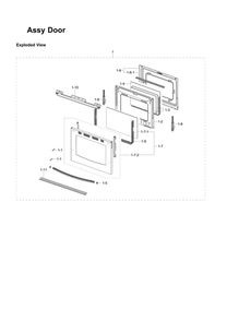 Door Assembly Diagram and Parts List for NX58R5601SG AA-01 Samsung Range
