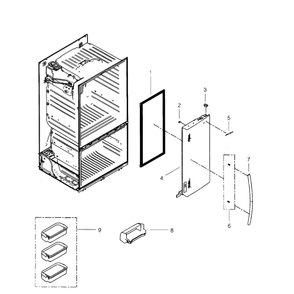 Right Door Diagram and Parts List for RF268ABBP XAA-00 Samsung Refrigerator