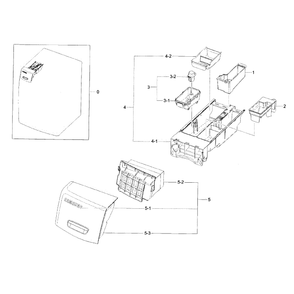 Drawer Diagram and Parts List for WF42H5000AW A2-0001 Samsung Washer