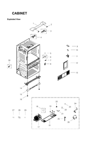 Cabinet Parts Diagram and Parts List for RF4287HARS XAC-00 Samsung Refrigerator