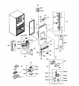 Left Door Diagram and Parts List for RF31FMESBSR AA-0003 Samsung Refrigerator