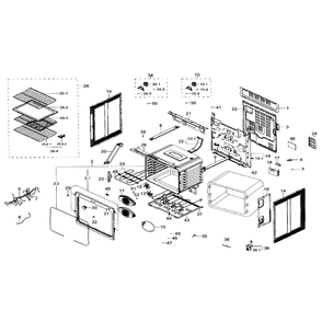 Main Assembly Diagram and Parts List for NE59J7850WG AA-0004 Samsung Range