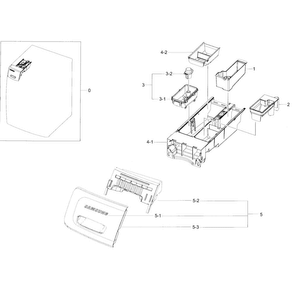 Drawer Diagram and Parts List for WF45K6200AZ A2-0000 Samsung Washer