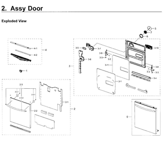 Part Location Diagram of DD81-02054A Samsung Handle doo