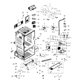 Cabinet Diagram and Parts List for RF23HCEDBWW AA-01 Samsung Refrigerator