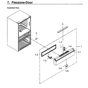 Flexzone Door Diagram and Parts List for RF23M8070SG AA-0000 Samsung Refrigerator