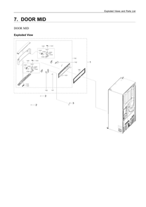 Mid Door Parts Diagram and Parts List for RF24R7201SR AA-06 Samsung Refrigerator