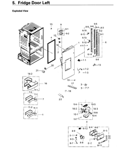 Fridge Door L Diagram and Parts List for RF26J7500SR AA-0001 Samsung Refrigerator