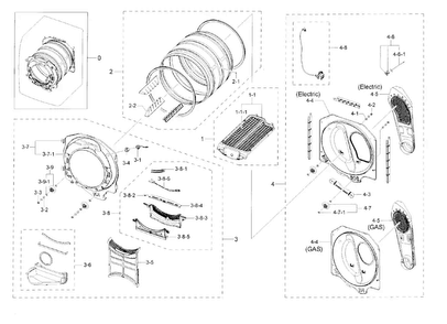 Part Location Diagram of DC66-00735A Samsung DRUM BACK;DV457EVGSGR,EG