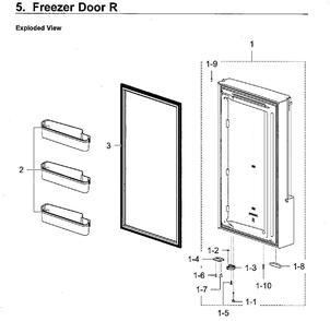 Part Location Diagram of DA91-04586E Samsung Door Foam Assembly
