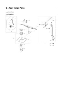 Inner Parts Assembly Diagram and Parts List for DW80B7070AP AA-00 Samsung Dishwasher