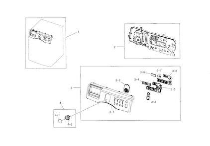 Control Panel Diagram and Parts List for WF218ANB XAA-0000 Samsung Washer
