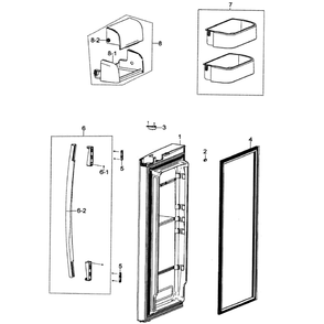 Right Door Diagram and Parts List for RF266AZWP XAA-0000 Samsung Refrigerator