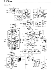 Fridge Diagram and Parts List for RF28K9580SG AA-0001 Samsung Refrigerator