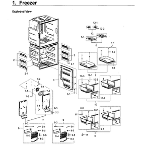 Freezer Diagram and Parts List for RF28K9380SR AA-02 Samsung Refrigerator