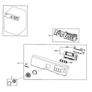 Control Panel Diagram and Parts List for DV395ETPAWR A1-0000 Samsung Dryer