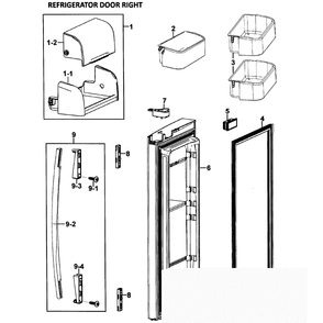 Right Door Diagram and Parts List for RF26VABBP XAA-00 Samsung Refrigerator