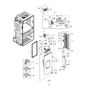 Refrigerator Door L Diagram and Parts List for RF28HMEDBSR AA-0009 Samsung Refrigerator