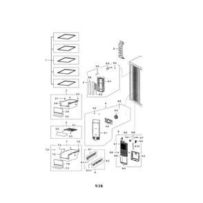 Freezer Diagram and Parts List for RSG307AABP XAA-04 Samsung Refrigerator