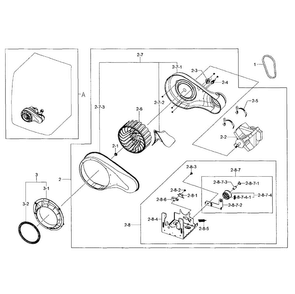 Motor Assy Diagram and Parts List for DV455GVGSWR AA-0002 Samsung Dryer
