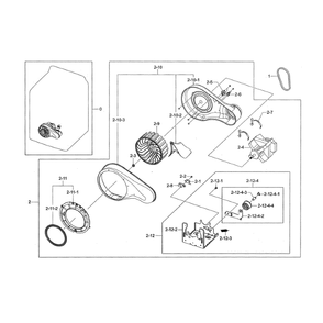 Motor Duct Diagram and Parts List for DV45H7000EP A3-0000 Samsung Dryer