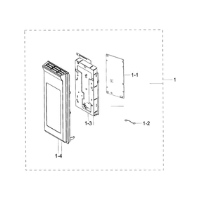 Control Panel Diagram and Parts List for ME21H9900AS AA-01 Samsung Microwave