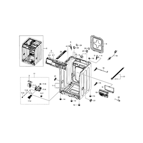 Frame And Cover Diagram and Parts List for WF330ANB XAA-07 Samsung Washer