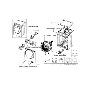Main Assembly Diagram and Parts List for WF218ANB XAA-01 Samsung Washer