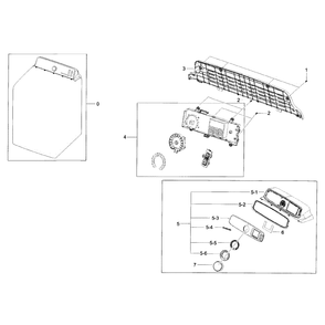 Control Panel Diagram and Parts List for DV56H9000EW A2-0000 Samsung Dryer