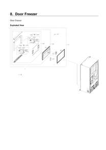 Freezer Door Parts Diagram and Parts List for RF24R7201SR AA-02 Samsung Refrigerator